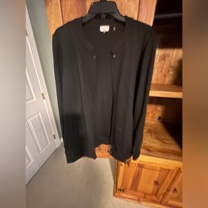 Women's Ecru Black Casual Jacket - Size L